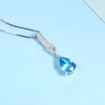 Embrace Your Story – Drop-Shaped Birthstone Necklace in Sterling Silver – A Cherished Keepsake for Her - Image 3