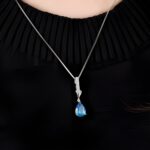 Embrace Your Story – Drop-Shaped Birthstone Necklace in Sterling Silver – A Cherished Keepsake for Her - Image 4