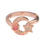 Embrace Celestial Dreams – Engraved Moon & Star Birthstone Ring – A Timeless Treasure for Every Birthday - Image 5