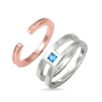 Celebrate Your Story – Two-Tone Birthstone Ring in Sterling Silver – A Treasured Gift for Her Special Moments - Image 4