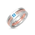 Two-tone birthstone ring gift for cherished moments