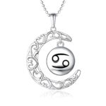 Personalized moon zodiac necklace for her