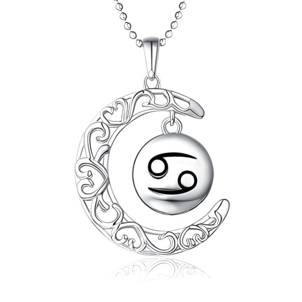 Personalized moon zodiac necklace for her