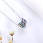 Embrace Your Loved Ones – Stackable Birthstone Ring Pendant Necklace – A Treasure for Cherished Women - Image 3