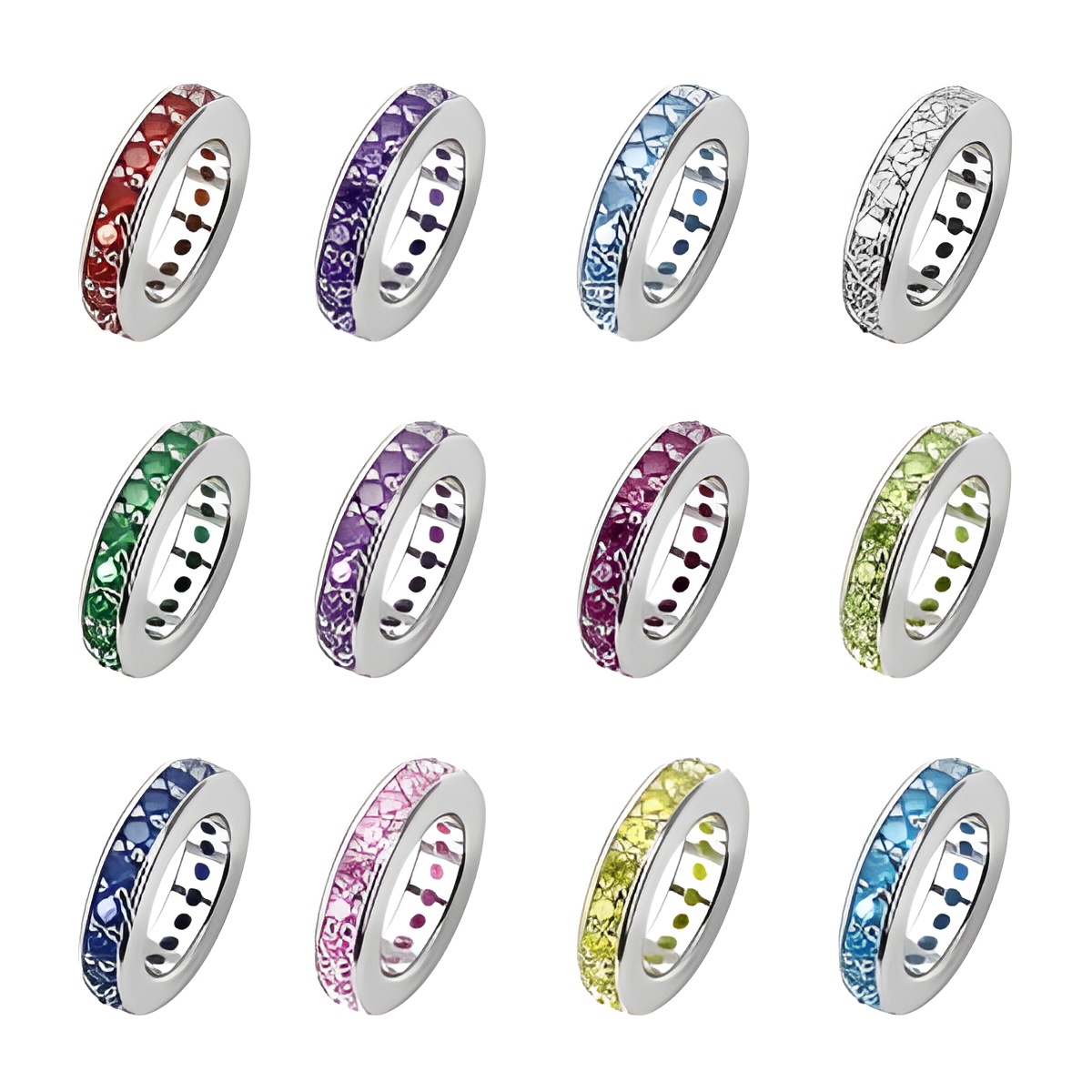 Stackable birthstone ring pendant necklace for loved ones