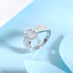 Embrace Your Love Story – Engraved Princess Cut Gemstone Ring – A Cherished Treasure for Her - Image 2
