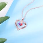 Embrace Eternal Love – Engraved Birthstone Heart Necklace – For Couples Cherishing Every Moment - Image 3