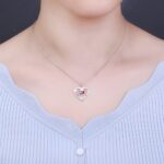 Intertwined Hearts of Love – Engraved Birthstone Necklace – A Timeless Embrace for Two Souls - Image 4