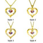 Twined Hearts of Love – Engraved Birthstone Necklace – For Cherished Couples and Timeless Bonds - Image 2