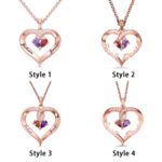 Twined Hearts of Love – Engraved Birthstone Necklace – For Cherished Couples and Timeless Bonds - Image 4
