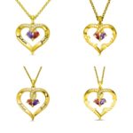Engraved birthstone necklace for couples
