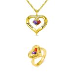 Intertwined necklace and ring set for soulmates