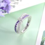 Carry Blessings Close – Engraved Sterling Silver Birthstone Cross-Finger Ring – For Her Special Moments - Image 2