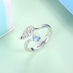Forever by My Side – Angel Wing Birthstone Ring – A Promise of Eternal Protection and Love - Image 2