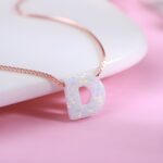 Embrace Timeless Elegance – Natural Opal Letter Necklace – A Cherished Keepsake for Loved Ones - Image 9