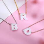 Natural opal letter necklace for cherished moments