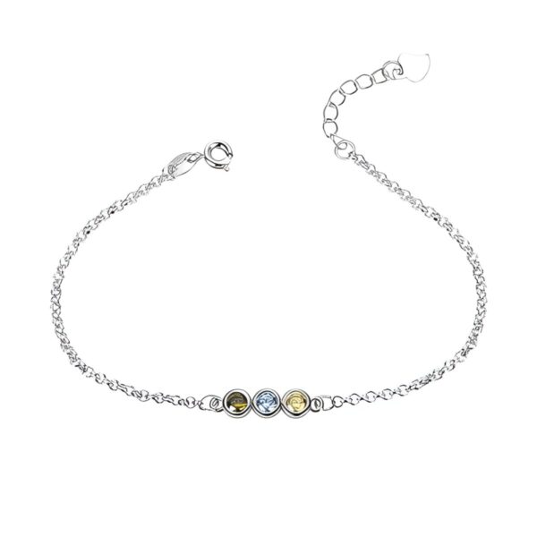 Birthstone sterling silver bracelet for meaningful moments