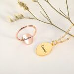 Embrace Your Birth Month's Bloom – Engraved Birth Flower Necklace & Ring Set – A Cherished Keepsake for Loved Ones - Image 2