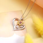 Carry Sunshine Within – Heart Necklace with Sunflower Charm – A Tender Gift for Your Loved One - Image 4