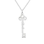 Key-shaped name necklace symbolizing deep connection