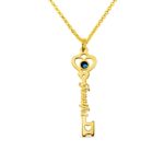 Unlock Her Heart – Dangle Birthstone Name Necklace – A Timeless Treasure for Her - Image 2