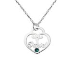 Birthstone name necklace symbolizing love and connection