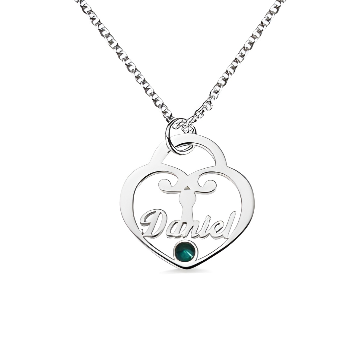 Birthstone name necklace symbolizing love and connection