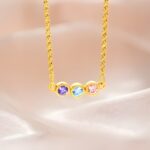 Six birthstone necklace gift for loved ones