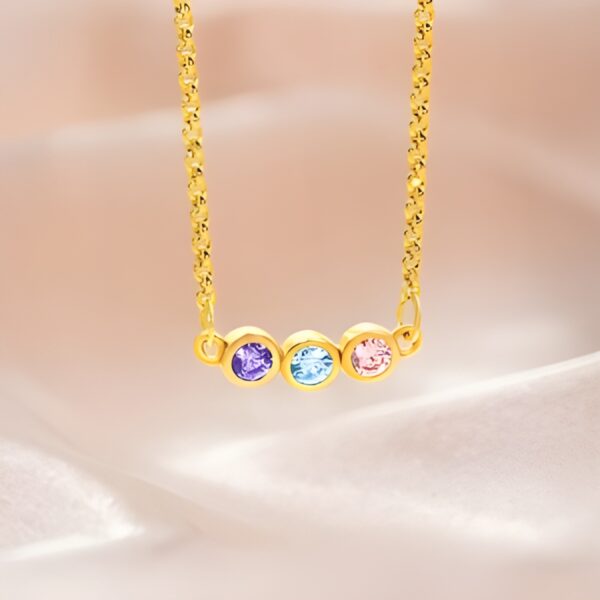 Six birthstone necklace gift for loved ones