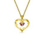 Embrace Two Hearts as One – Birthstone Heart Necklace – For the Beloved Soulmate - Image 3