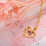 Embrace Two Hearts as One – Birthstone Heart Necklace – For the Beloved Soulmate - Image 4