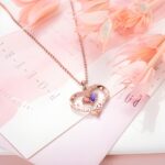 Embrace Two Hearts as One – Birthstone Heart Necklace – For the Beloved Soulmate - Image 5