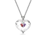 Birthstone heart necklace for soulmate gift