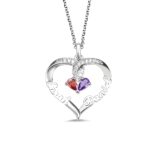 Bound by Love – Twisted Heart Birthstone Necklace – For Couples Sharing Their Story - Image 2