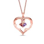 Bound by Love – Twisted Heart Birthstone Necklace – For Couples Sharing Their Story - Image 3