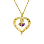 Twisted heart birthstone necklace for eternal love