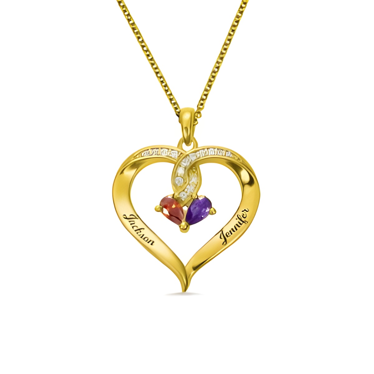 Twisted heart birthstone necklace for eternal love