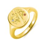 Embrace Your Roots – Family Tree Birthstone Signet Ring – A Timeless Tribute to Loved Ones - Image 2