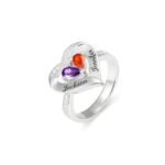 Carry Our Love Forever – Engraved Birthstone Heart Ring – A Cherished Token for Her - Image 2