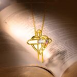 Embrace Faith and Love – Custom Birthstone Necklace with Heart & Cross – For Cherished Family Bonds - Image 4