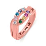 Embrace Endless Affection – Custom Birthstone Family Ring – A Heartfelt Keepsake for Loved Ones - Image 2