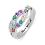 Embrace Endless Affection – Custom Birthstone Family Ring – A Heartfelt Keepsake for Loved Ones - Image 3