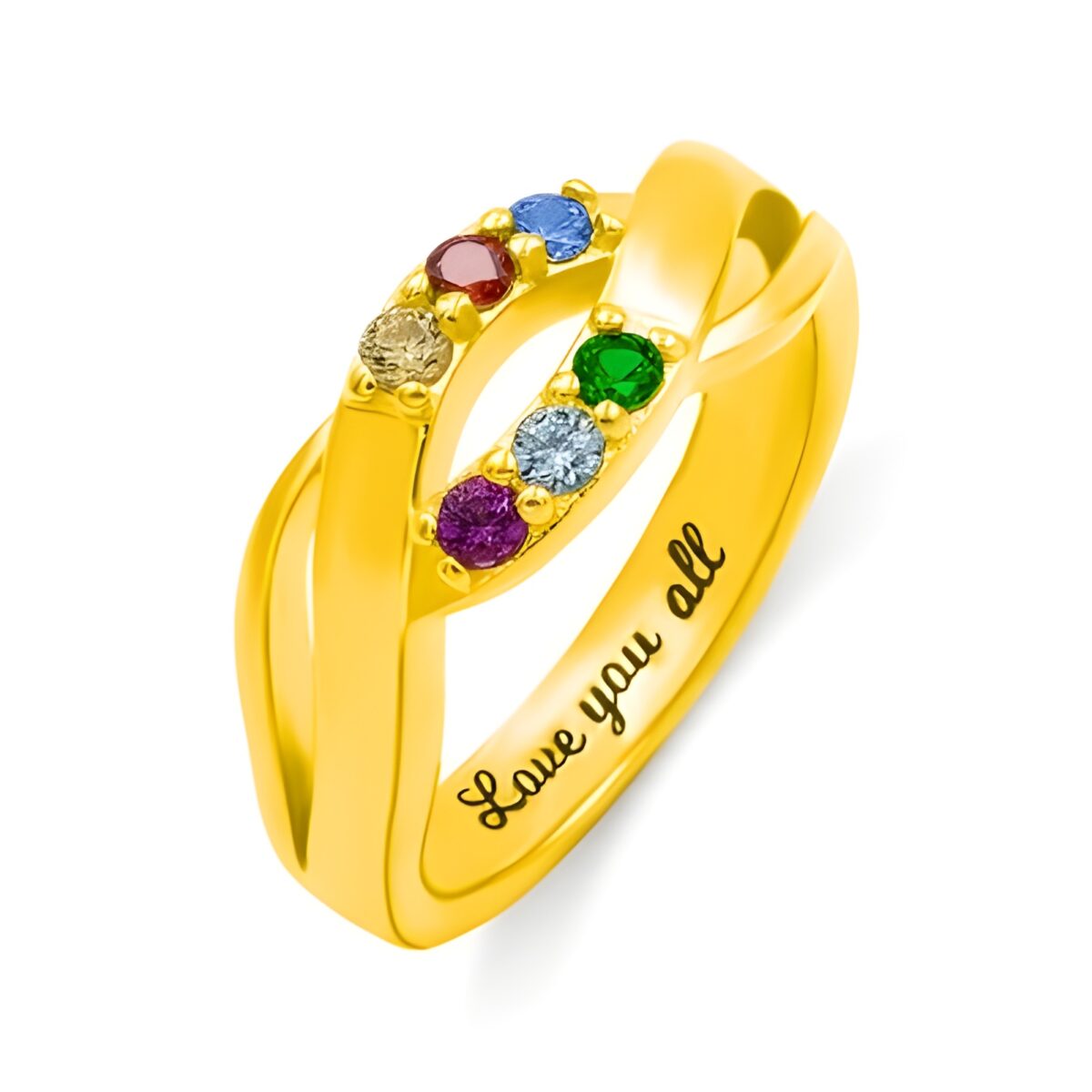 Custom birthstone family ring symbolizing love