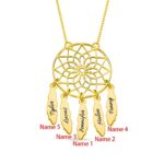 Embrace Sweet Dreams – Dreamcatcher Necklace with Custom Name Feathers – A Loving Gift for Your Children - Image 3