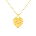 Personalized heart envelope locket necklace close-up
