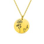 Embrace Your Story – Birth Month Flower Disc Necklace in Sterling Silver – A Cherished Keepsake for Every Soul - Image 2