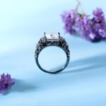 Embrace Bold Spirit – Birthstone Skull Ring in Black Silver – For Those Who Dare to Stand Out - Image 3