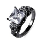 Birthstone skull ring for bold spirit in black silver