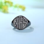 Embrace Your Story – Engraved Circle Monogram Ring with Sparkling CZ – A Timeless Tribute for Loved Ones - Image 4