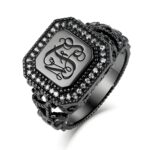 Engraved vine monogram ring showcasing timeless elegance